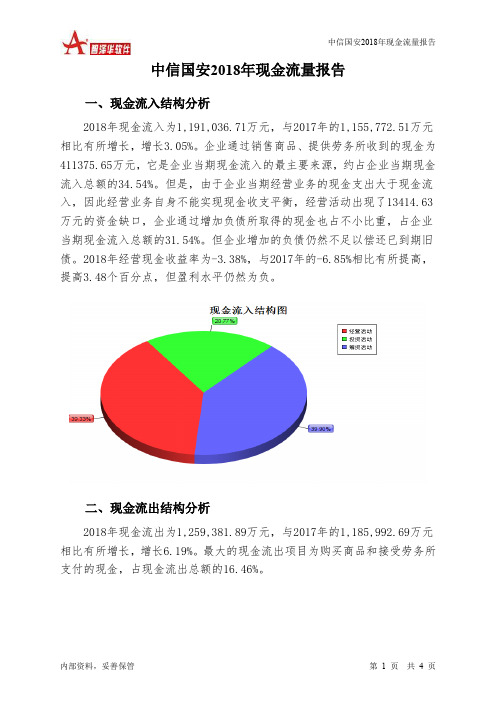 中信国安2018年现金流量报告-智泽华