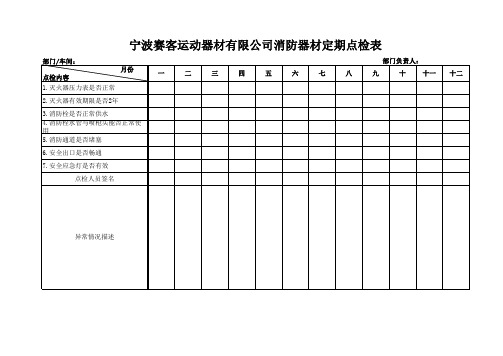 消防器材定期点检表