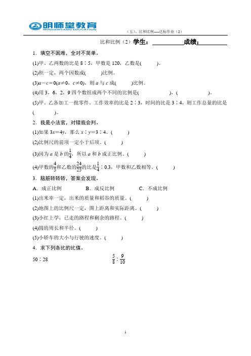 5.比和比例----达标作业(2)