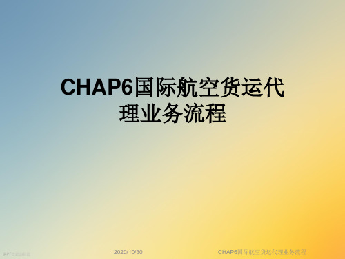 CHAP6国际航空货运代理业务流程