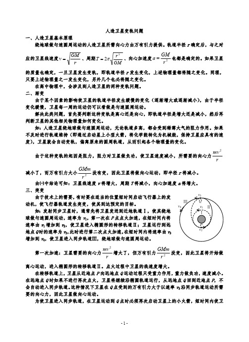 人造卫星变轨问题(最新整理)