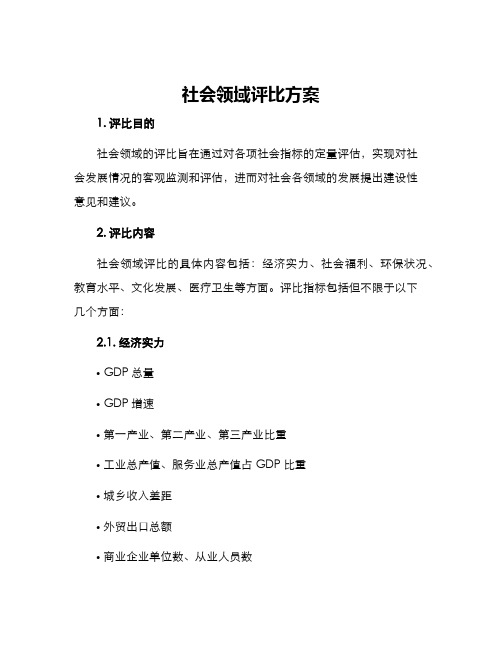 社会领域评比方案