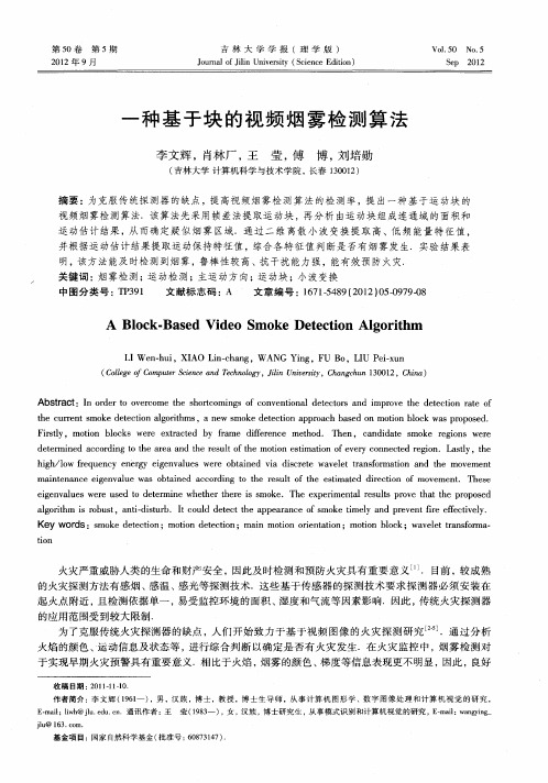 一种基于块的视频烟雾检测算法