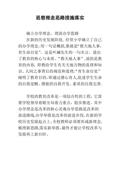 思想理念思路措施落实