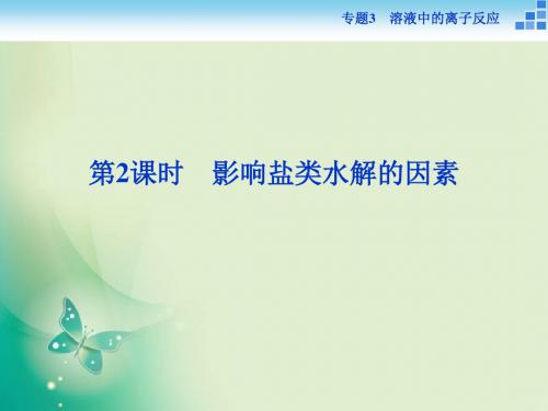 2017-2018学年高中化学苏教版选修4 专题3第三单元第2课时 影响盐类水解的因素 课件(29张)