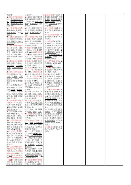 社会医学 填空题