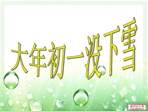 大年初一没下雪