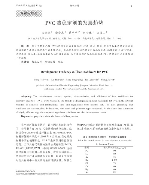 PVC热稳定剂的发展趋势