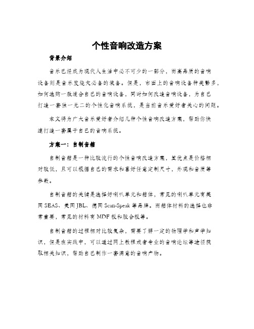 个性音响改造方案