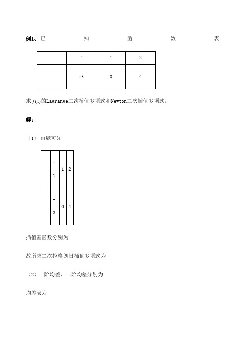 数值分析版试题及答案