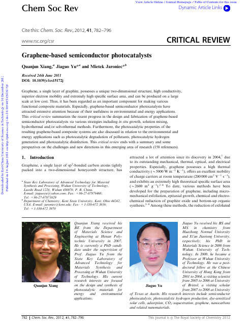 Graphene-based semiconductor photocatalysts