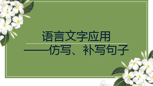 2024届高考语文复习:仿写补写句子 课件