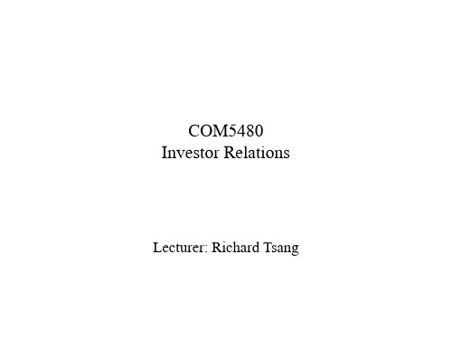 Lecture1InvestorRelations投资者关系ppt课件