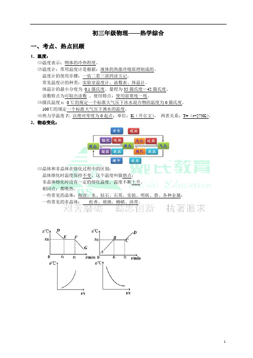 初三年级物理总复习-热学综合教案