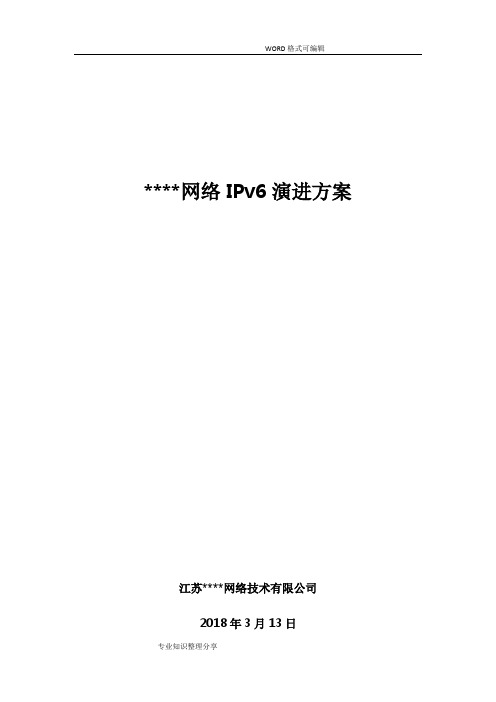 IPv6网络演进整改解决方案报告书模板