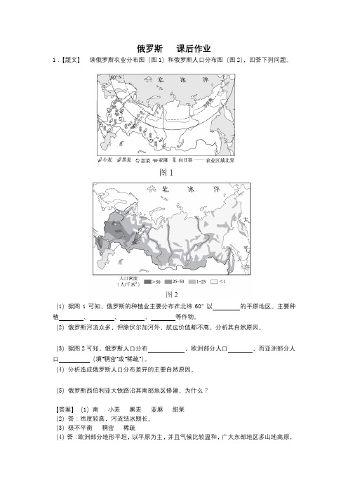 俄罗斯课后作业