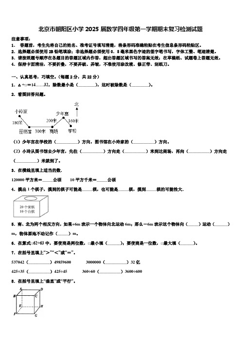 北京市朝阳区小学2025届数学四年级第一学期期末复习检测试题含解析