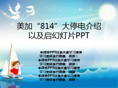 美加“814”大停电介绍以及启幻灯片PPT