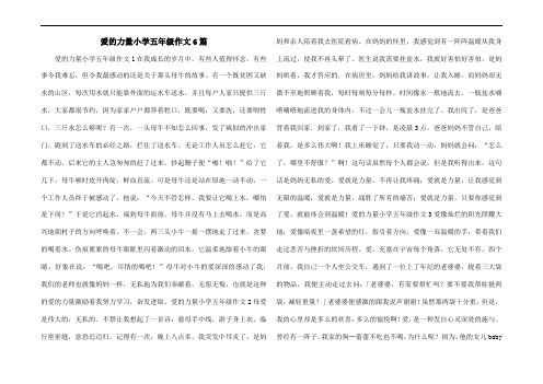 爱的力量小学五年级作文6篇