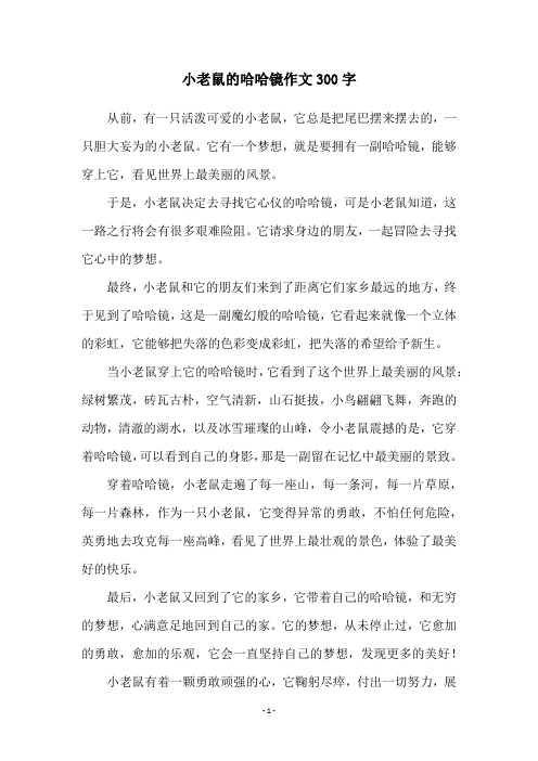 小老鼠的哈哈镜作文300字