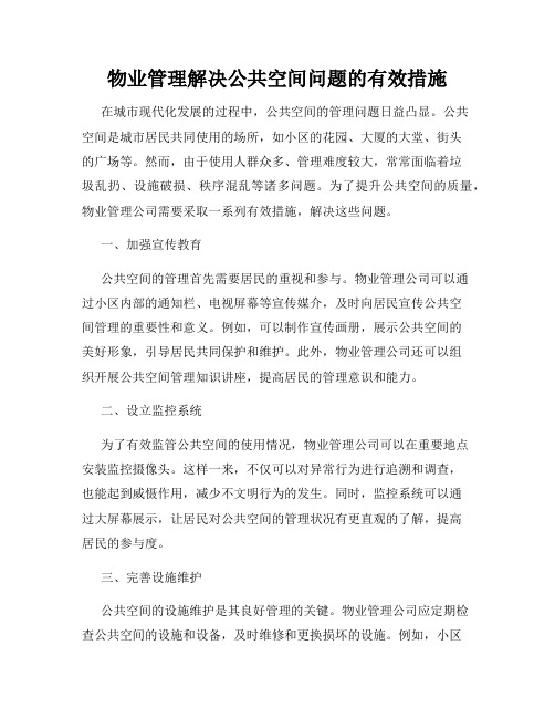 物业管理解决公共空间问题的有效措施