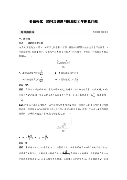 课时作业23：专题强化　瞬时加速度问题和动力学图象问题