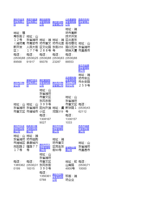 潍坊物业合集