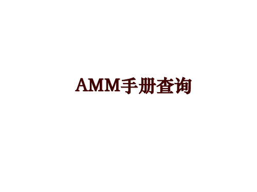 AMM手册查询