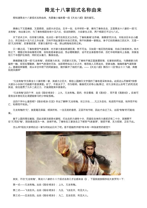 降龙十八掌招式名称由来