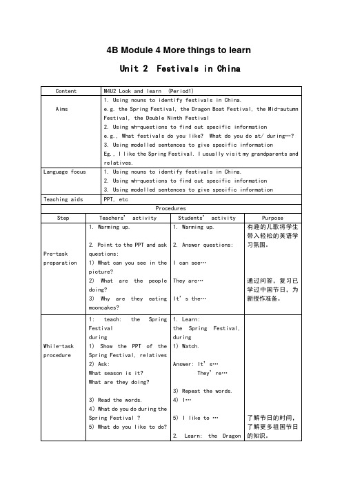 4B  Module 4  Festivals  in  China