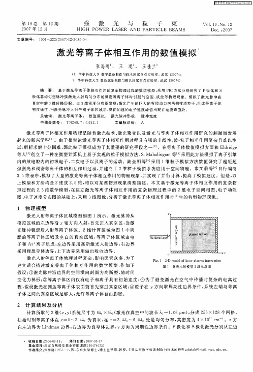 激光等离子体相互作用的数值模拟