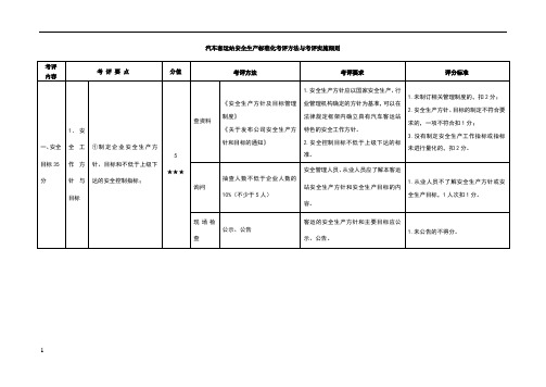 汽车客运站安全生产标准化考评实施细则