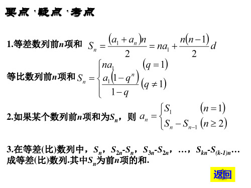 高三数学等差和等比数列的通项及求和公式(PPT)4-1