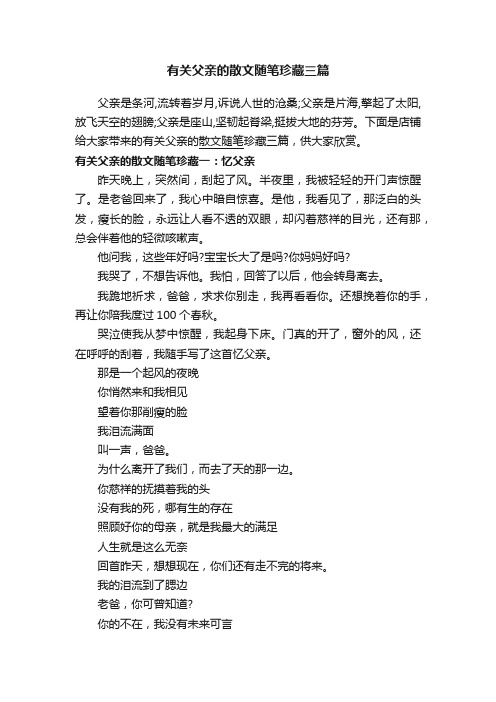 有关父亲的散文随笔珍藏三篇