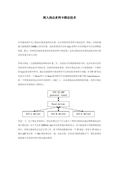 深入浅出多网卡绑定技术