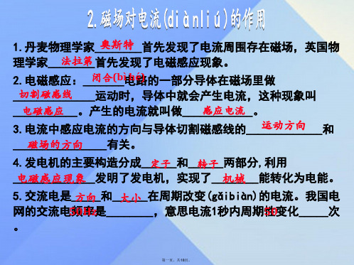 九年级物理上册8.2磁场对电流的作用课件(新版)教科版