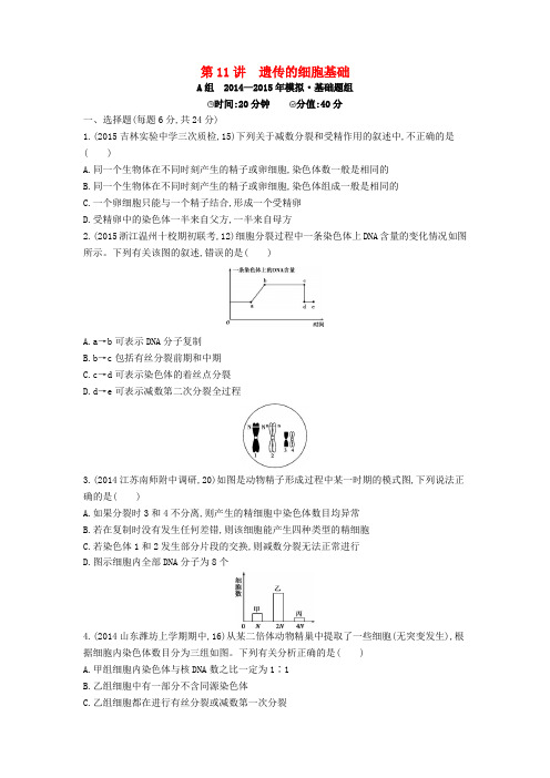 2016届生物一轮：第11讲-遗传的细胞基础试题(含答案)