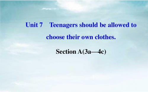 2014年秋新目标英语九年级课件：Unit 7 Teenagers should be allowed to choose their own clothes Section