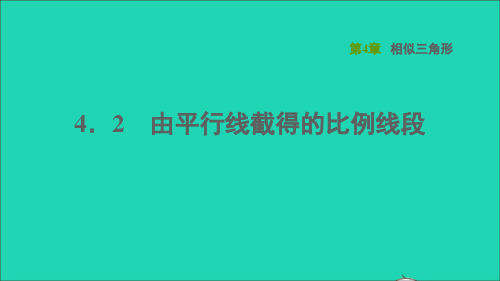 九年数学上册第4章相似三角形4.2由平行线截得的比例线段课件(新版)浙教版