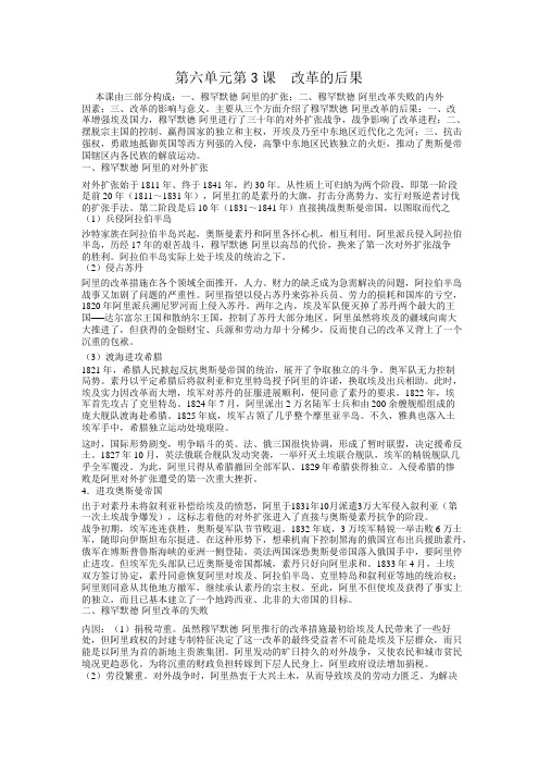 高中历史备课参考 改革的后果