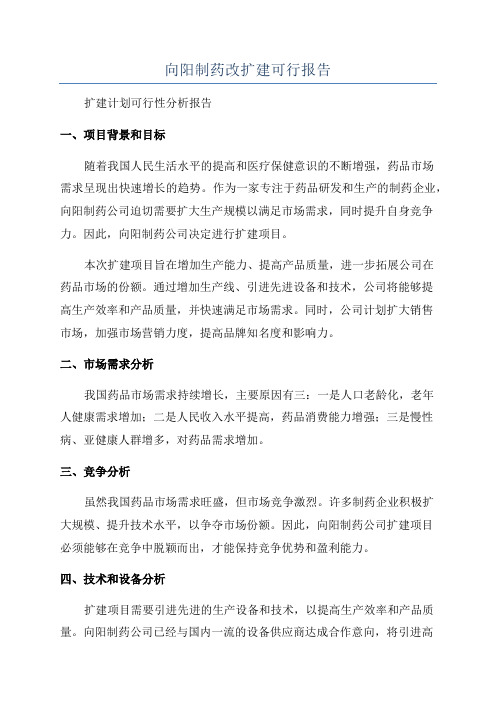 向阳制药改扩建可行报告