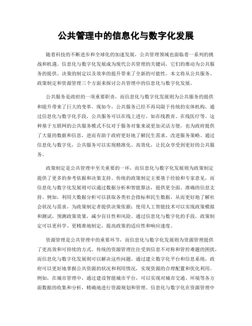 公共管理中的信息化与数字化发展