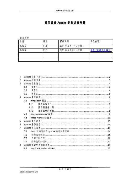 网厅系统apache安装配置详细操作