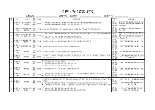 监理行为检查表