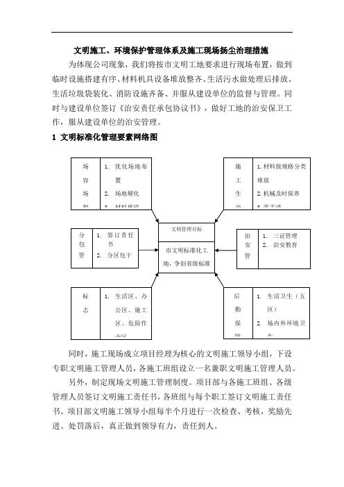 文明施工、环境保护管理体系及施工现场扬尘治理措施