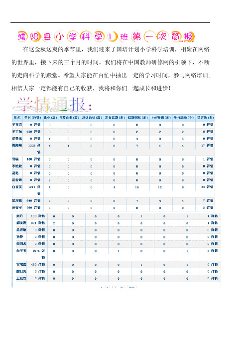 小学科学1班第一次简报