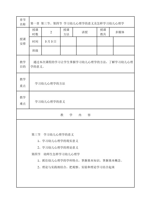 学习幼儿心理学的意义及怎样学习心理学