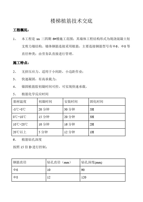 楼梯植筋技术交底