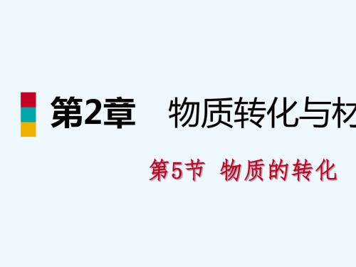 2018年秋九年级科学上册 第2章 物质转化与材料利用 第5节 物质的转化练习课件 (新版)浙教版