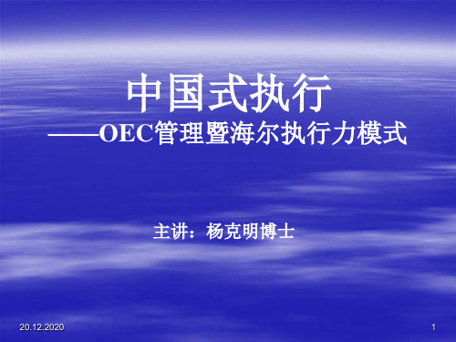 中国式执行——OEC管理暨海尔执行力模式